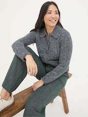 FatFace Natalie Grey Collar Cardigan - Image 1 of 5