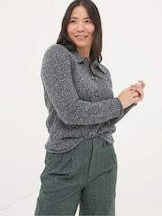 FatFace Natalie Grey Collar Cardigan - Image 3 of 5