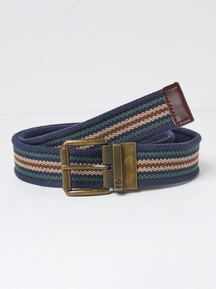 FatFace Blue Reversible Webbing Belt - Image 1 of 2 FatFace Blue Reversible Webbing Belt - Image 1 of 2
