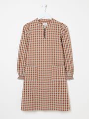 FatFace Fran Orange Gingham Dress - Image 6 of 6