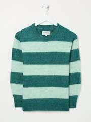 FatFace Revival Dark Teal Stripe Jumper - Image 5 of 5