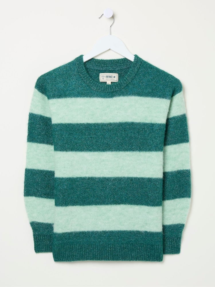 FatFace Revival Dark Teal Stripe Jumper - Image 5 of 5