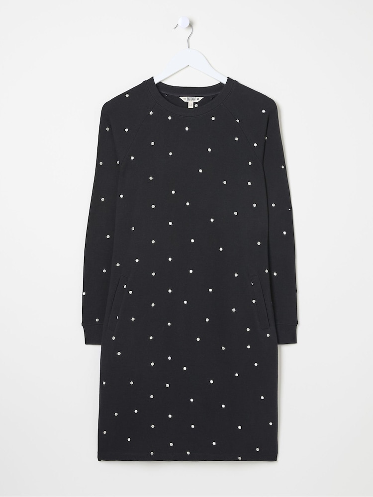FatFace Georgia Black Embroidered Sweat Dress - Image 5 of 5 FatFace Georgia Black Embroidered Sweat Dress - Image 5 of 5