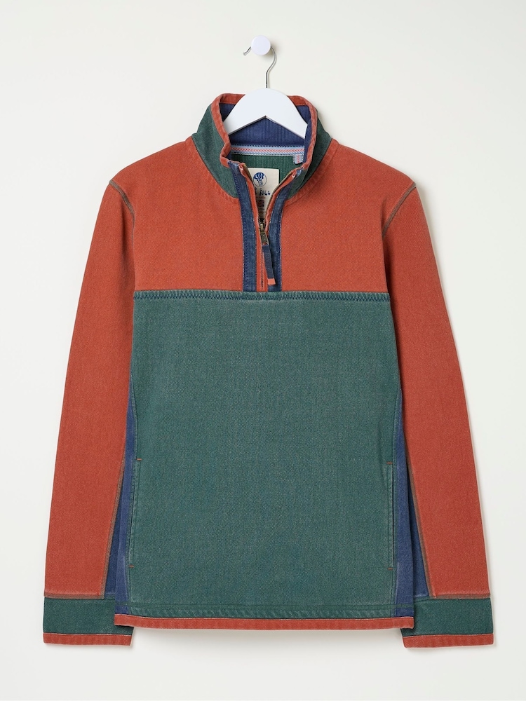FatFace Airlie Orange Panel Sweatshirt - Image 7 of 7