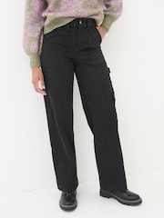 FatFace Leigh Black Carpenter Trousers - Image 1 of 6