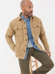 FatFace Walderton Beige Overshirt - Image 1 of 3