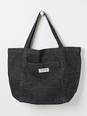FatFace Astrid Black Pocket 100% Cotton Tote Bag - Image 1 of 2