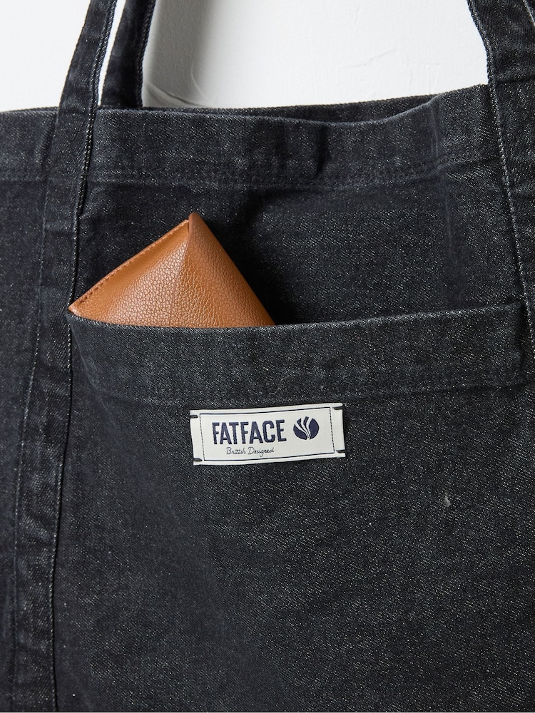FatFace Astrid Black Pocket 100% Cotton Tote Bag - Image 2 of 2
