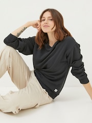 FatFace Georgia Black Crew Sweatshirt - Image 1 of 4