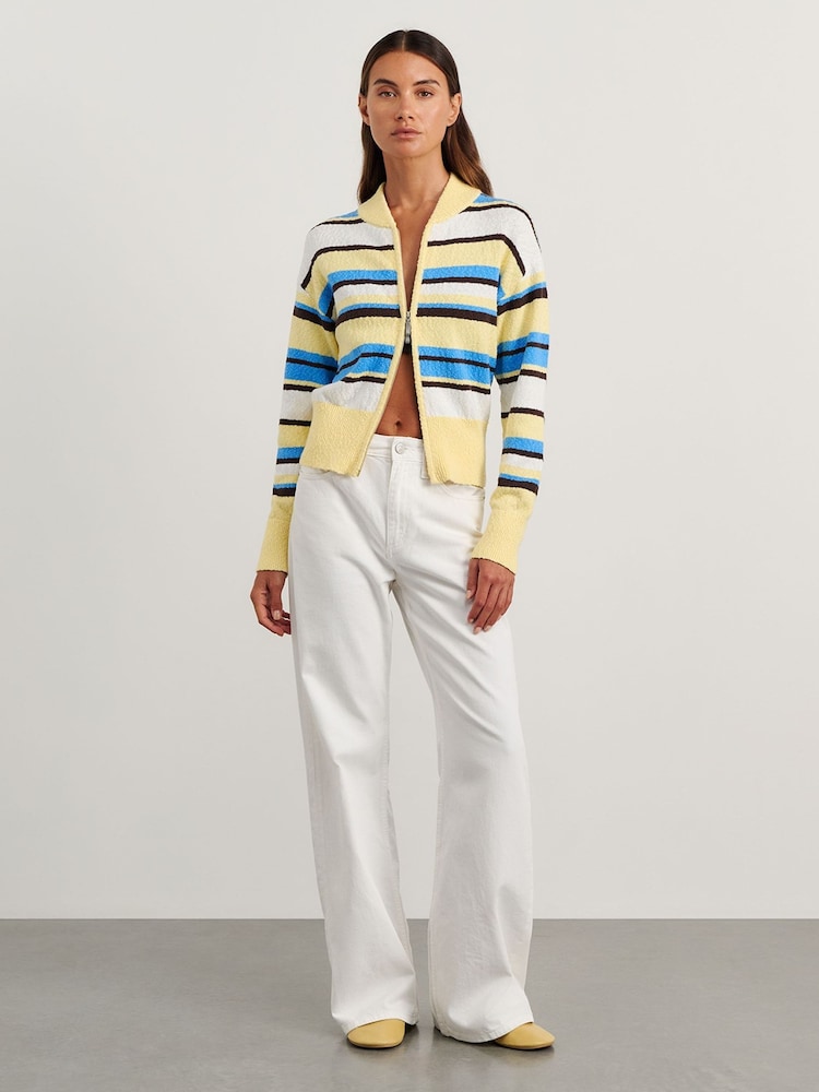 JAG Yellow Arden Zip Knit Cardigan - Image 1 of 6 JAG Yellow Arden Zip Knit Cardigan - Image 1 of 6