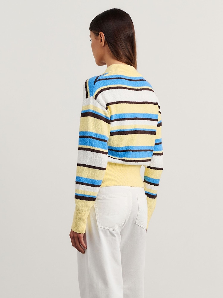 JAG Yellow Arden Zip Knit Cardigan - Image 2 of 6 JAG Yellow Arden Zip Knit Cardigan - Image 2 of 6