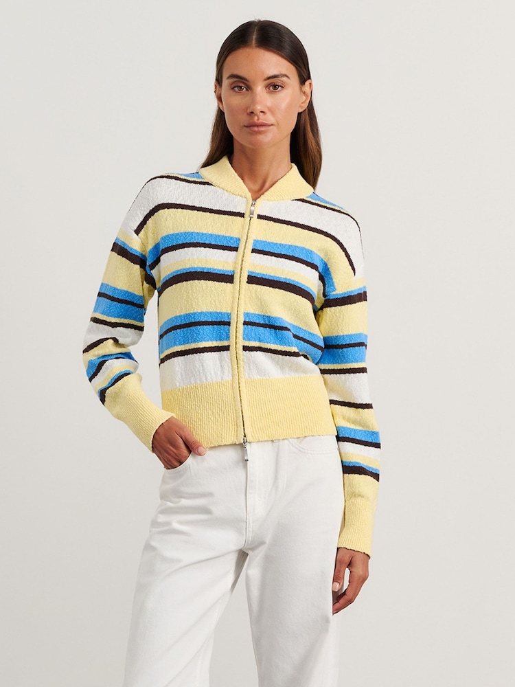 JAG Yellow Arden Zip Knit Cardigan - Image 6 of 6 JAG Yellow Arden Zip Knit Cardigan - Image 6 of 6