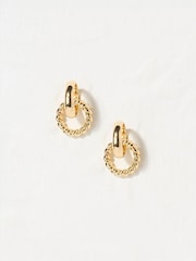FatFace Gold Tone Chain Drop Earrings - Image 1 of 2