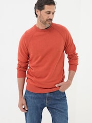 FatFace Rye Orange Cotton Cashmere Crew Neck Jumper - Image 1 of 5