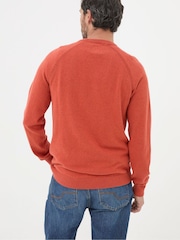 FatFace Rye Orange Cotton Cashmere Crew Neck Jumper - Image 2 of 5