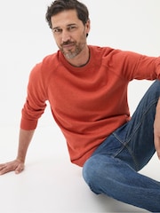 FatFace Rye Orange Cotton Cashmere Crew Neck Jumper - Image 3 of 5