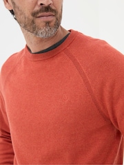 FatFace Rye Orange Cotton Cashmere Crew Neck Jumper - Image 4 of 5