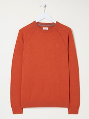 FatFace Rye Orange Cotton Cashmere Crew Neck Jumper - Image 5 of 5