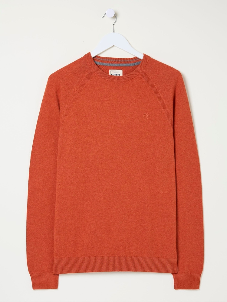 FatFace Rye Orange Cotton Cashmere Crew Neck Jumper - Image 5 of 5