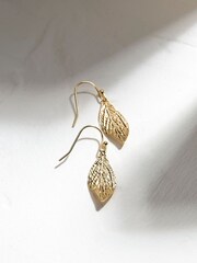 FatFace Gold Tone Large Leaf Drop Earrings - Image 2 of 2