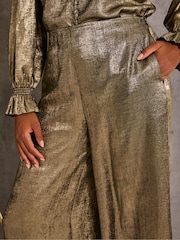 FatFace Sofia Gold Metallic Trousers - Image 5 of 6