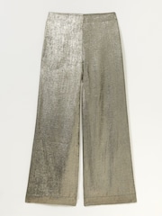 FatFace Sofia Gold Metallic Trousers - Image 6 of 6