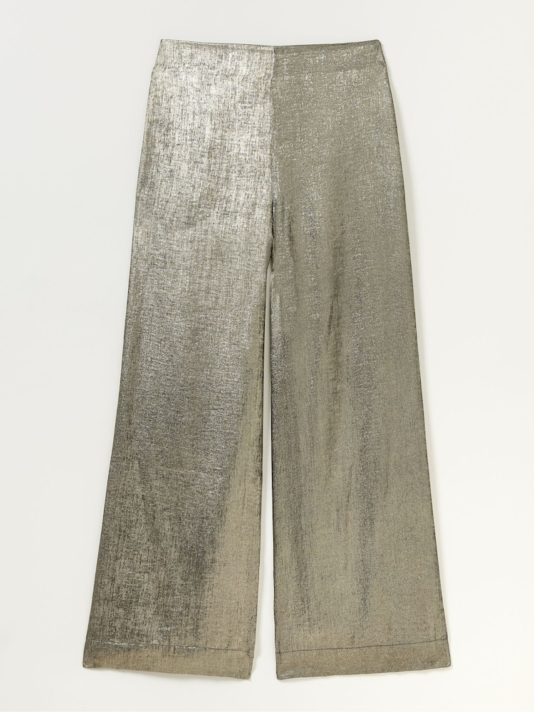 FatFace Sofia Gold Metallic Trousers - Image 6 of 6