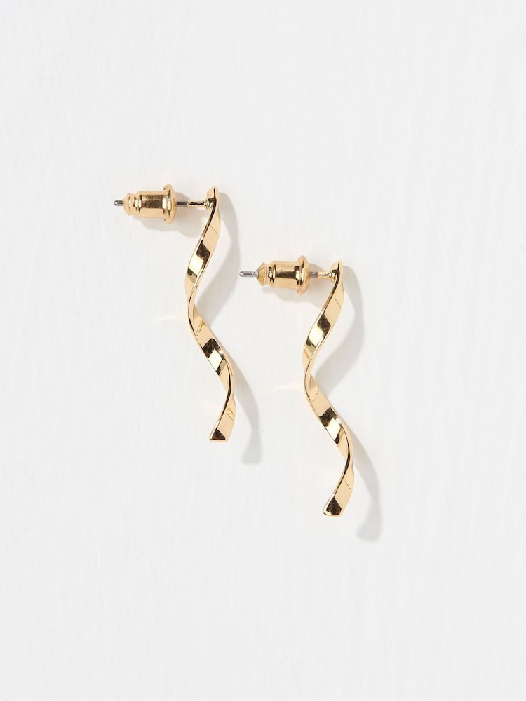 FatFace Gold Tone Abstract Drop Earrings - Image 1 of 2 FatFace Gold Tone Abstract Drop Earrings - Image 1 of 2