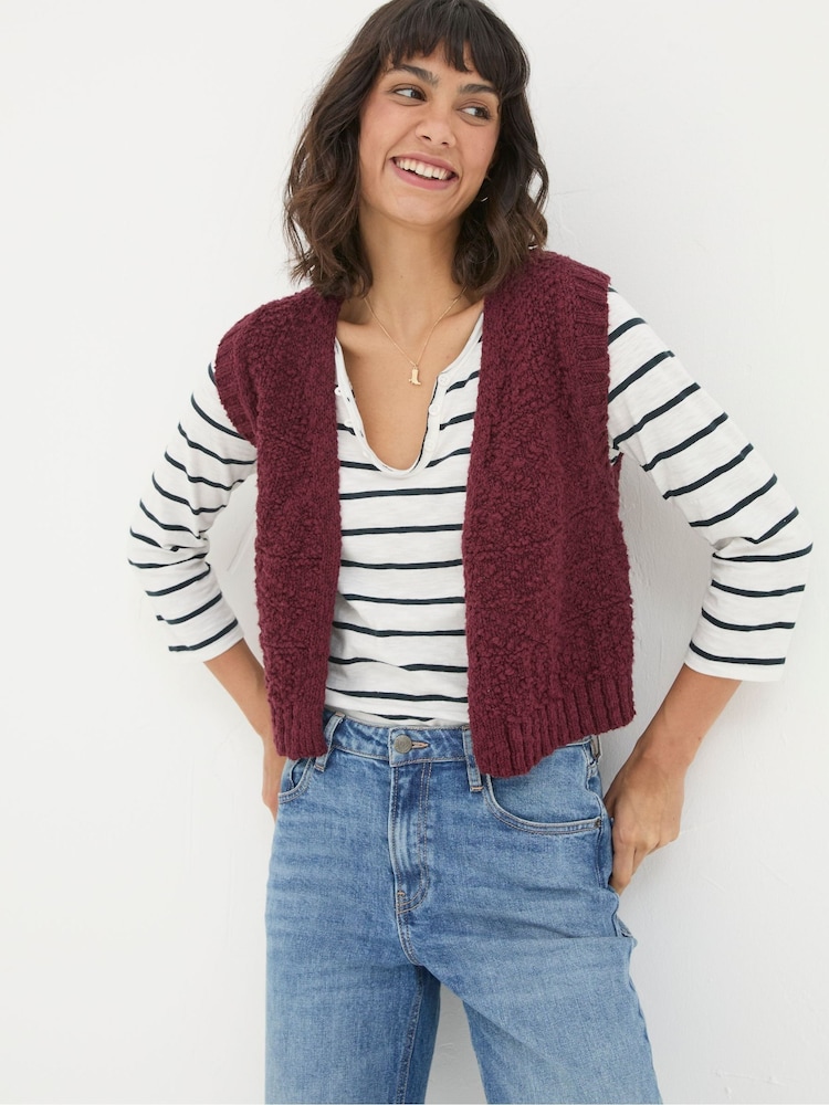 FatFace Talia Red Pattern Waistcoat - Image 1 of 5 FatFace Talia Red Pattern Waistcoat - Image 1 of 5