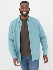 FatFace Green Long Sleeve Malton Shirt - Image 1 of 5