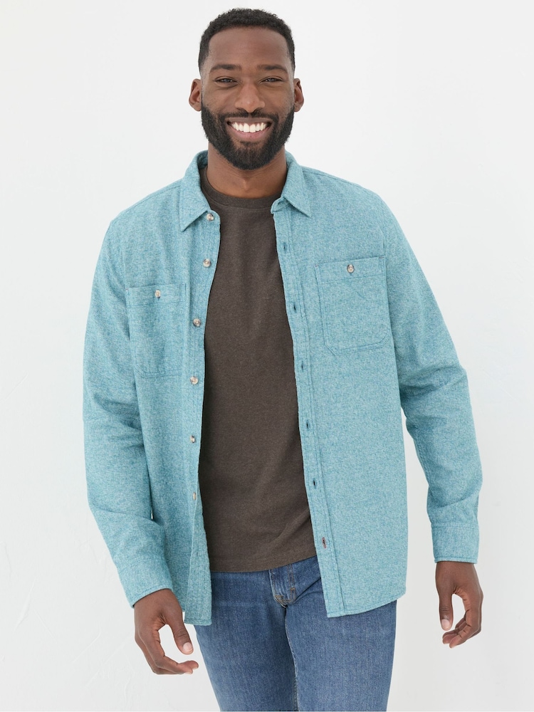 FatFace Green Long Sleeve Malton Shirt - Image 1 of 5