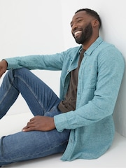 FatFace Green Long Sleeve Malton Shirt - Image 3 of 5