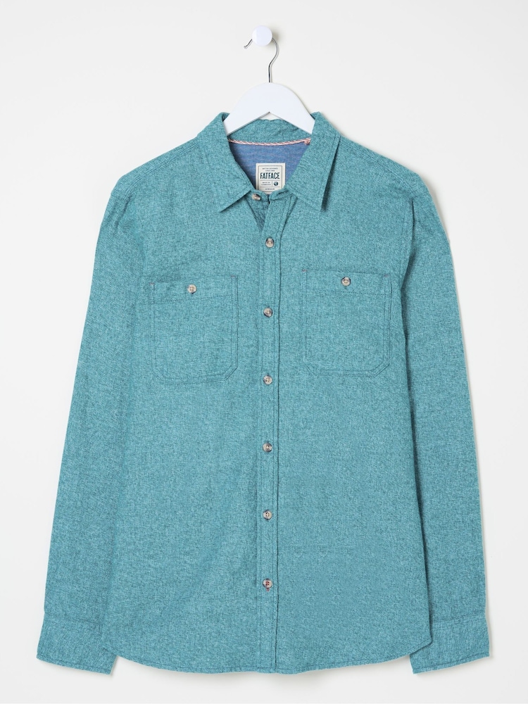 FatFace Green Long Sleeve Malton Shirt - Image 5 of 5