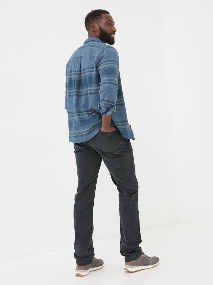 FatFace Blue Navy Straight Cord Trousers - Image 2 of 5