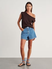 JAG Blue Carrie Relaxed Cotton Denim Shorts - Image 1 of 5