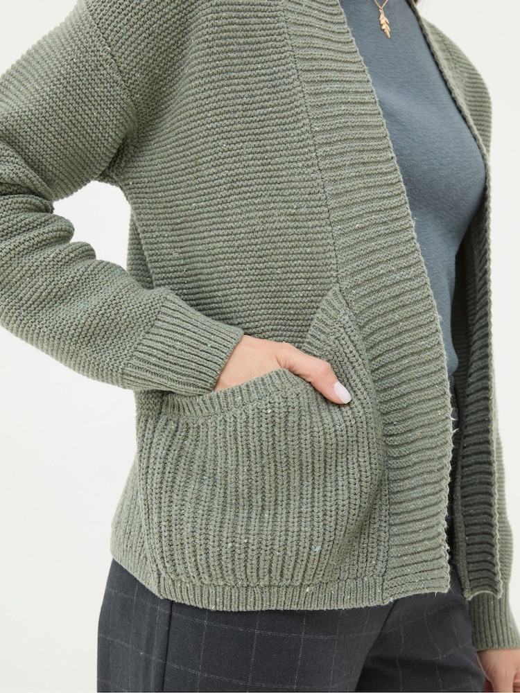 FatFace Clara Khaki Green Cotton Cardigan - Image 4 of 4