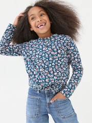 FatFace Blue Floral Knot T Shirt - Image 1 of 5