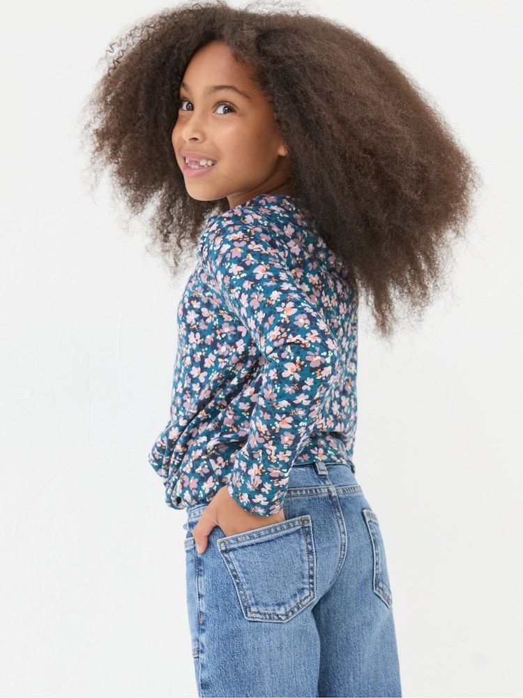 FatFace Blue Floral Knot T Shirt - Image 2 of 5