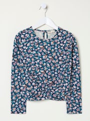 FatFace Blue Floral Knot T Shirt - Image 5 of 5