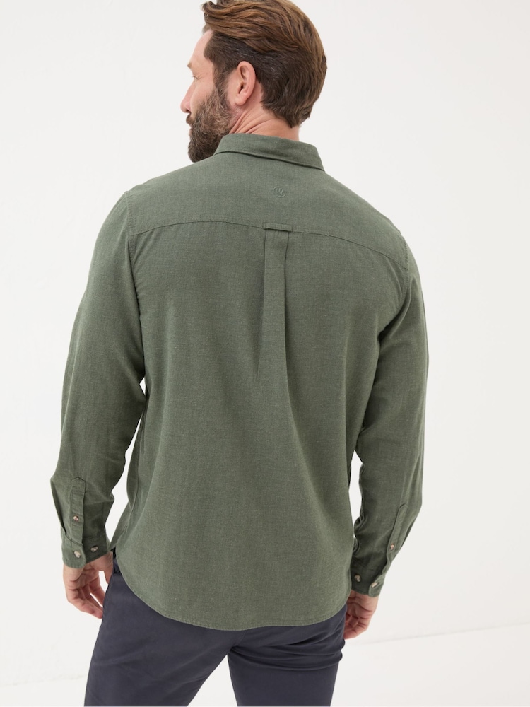 FatFace Green Long Sleeve Tadlow Shirt - Image 2 of 5