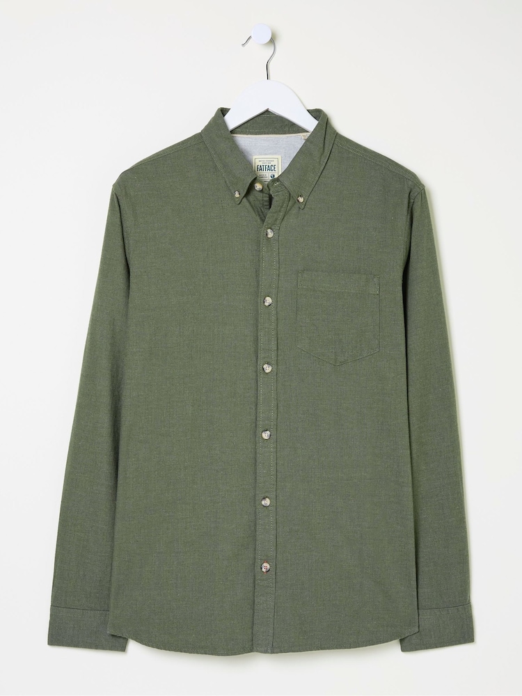 FatFace Green Long Sleeve Tadlow Shirt - Image 5 of 5