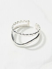 FatFace Silver Tone Stacked Ring - Image 1 of 2