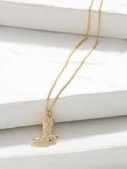 FatFace Gold Tone Cowboy Boot Necklace - Image 2 of 2