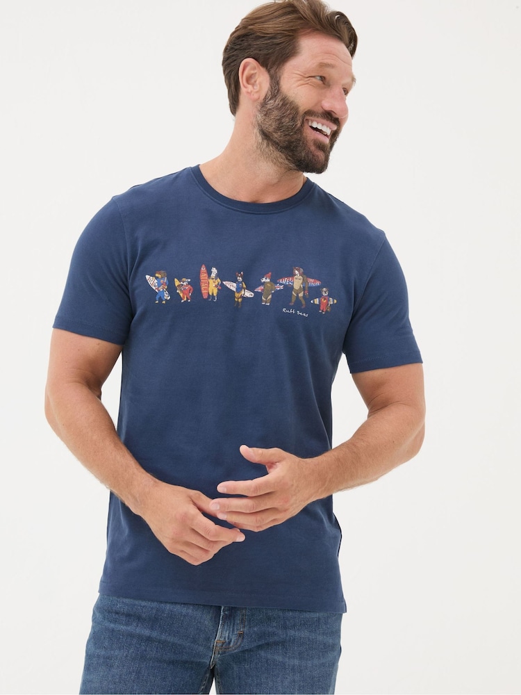 FatFace Blue Ruff Seas T-Shirt - Image 1 of 4