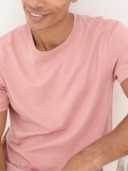 FatFace Lulworth Pink 100% Cotton Organic Crew T-Shirt - Image 5 of 6