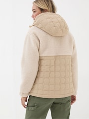 FatFace Honey Natural Fleece Quilted Jacket - Image 2 of 6