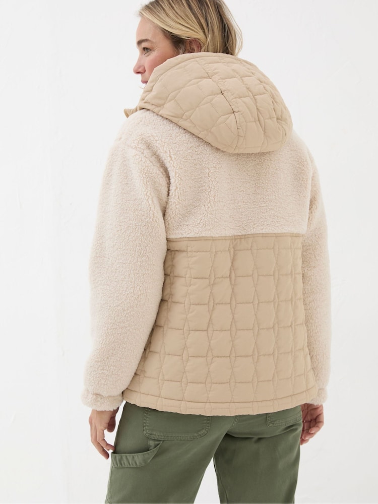 FatFace Honey Natural Fleece Quilted Jacket - Image 2 of 6