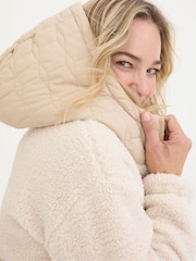 FatFace Honey Natural Fleece Quilted Jacket - Image 4 of 6