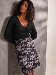 FatFace Cally Blue Jacquard Mini Skirt - Image 3 of 6