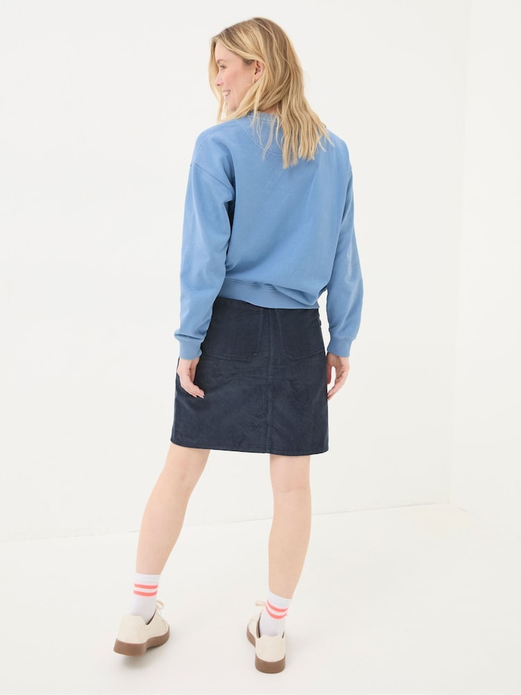 FatFace Chesil Dark Navy Cord Skirt - Image 2 of 6